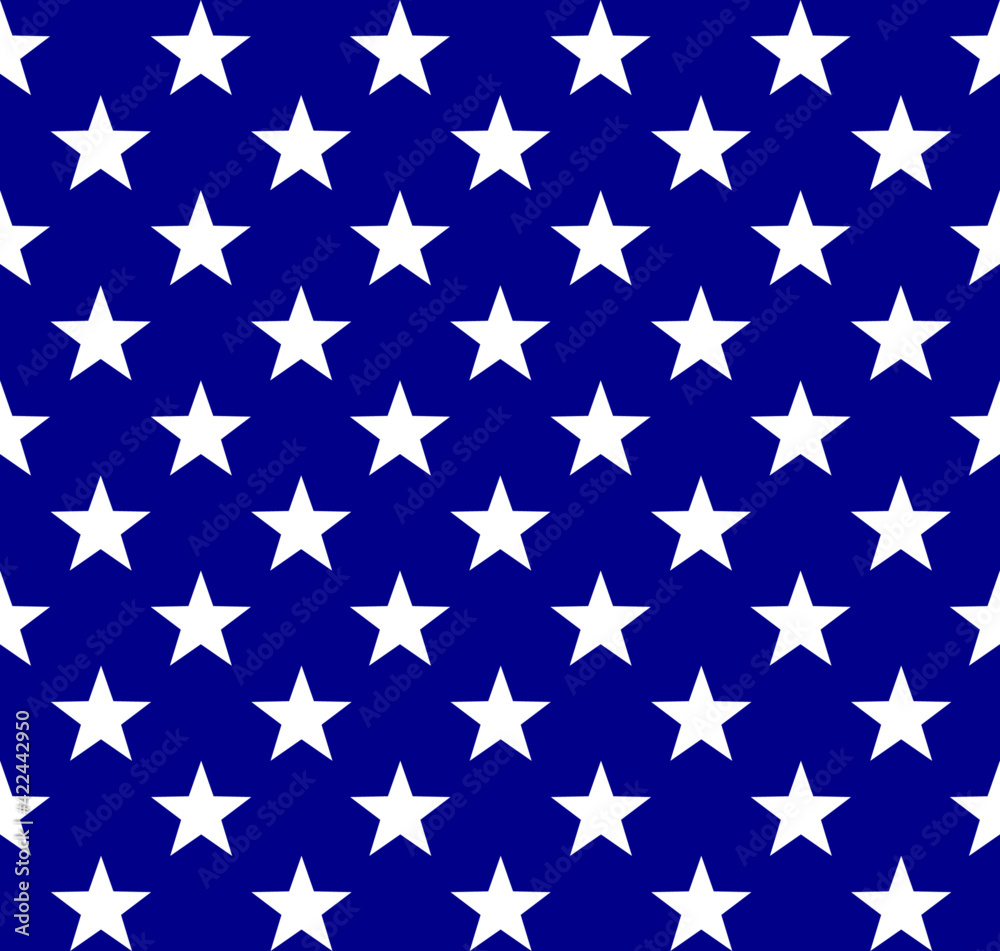 seamless white star on blue background pattern