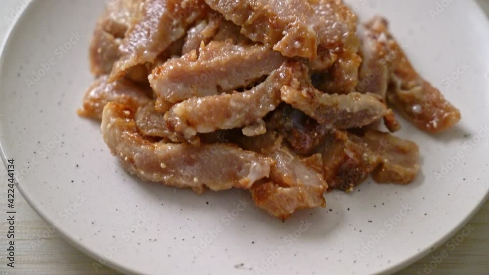 Grilled Pork Neck or Charcoal-boiled Pork Neck with Thai Spicy Dipping Sauce Grilled Pork Neck or Charcoal-boiled Pork Neck with Thai Spicy Dipping Sauce