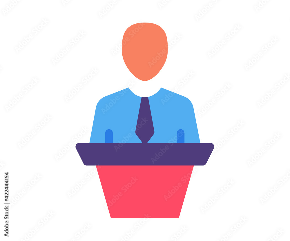 speech podium speaker single isolated icon with flat style speech podium speaker single isolated icon with flat style