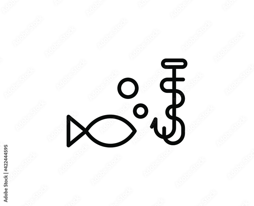 Fish premium line icon. Simple high quality pictogram. Modern outline style icons. Stroke vector illustration on a white background Fish premium line icon. Simple high quality pictogram. Modern outline style icons. Stroke vector illustration on a white background