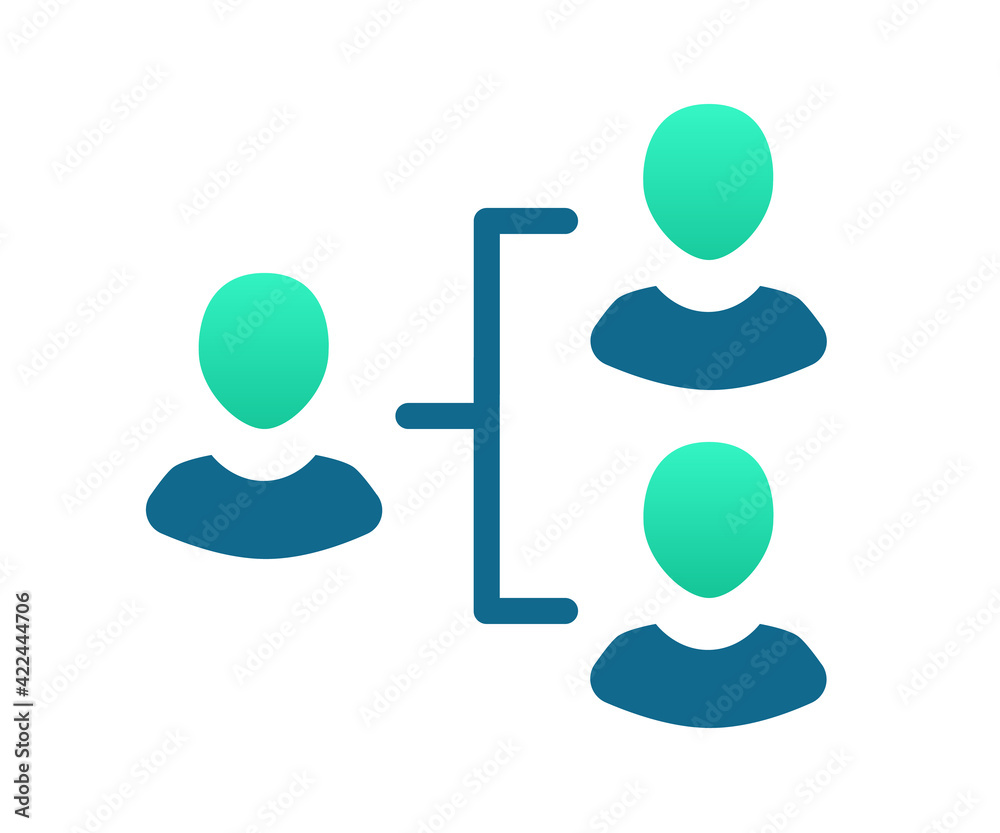 leader branch team single isolated icon with gradient style leader branch team single isolated icon with gradient style