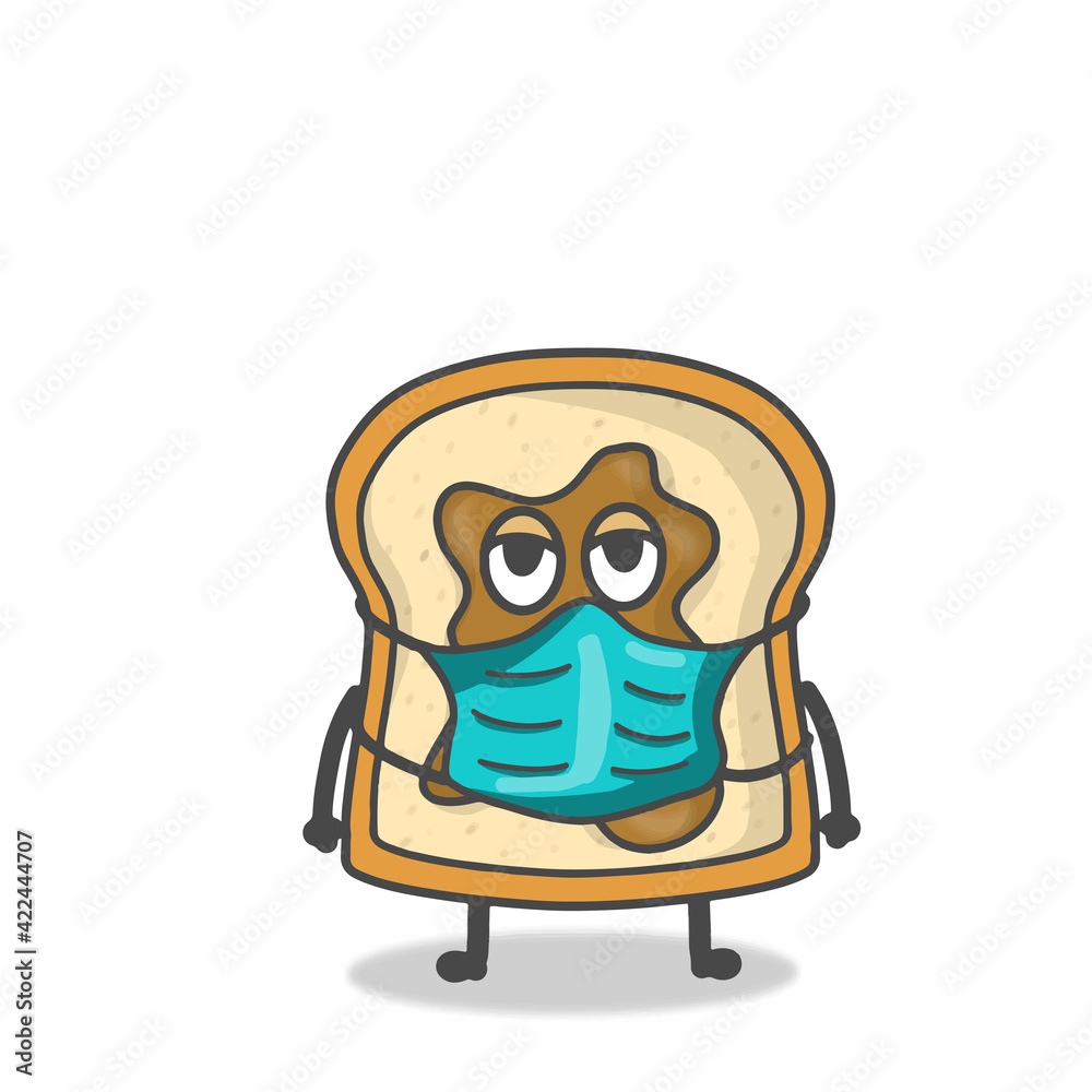 Fototapeta premium cute toast character vector design template illustration