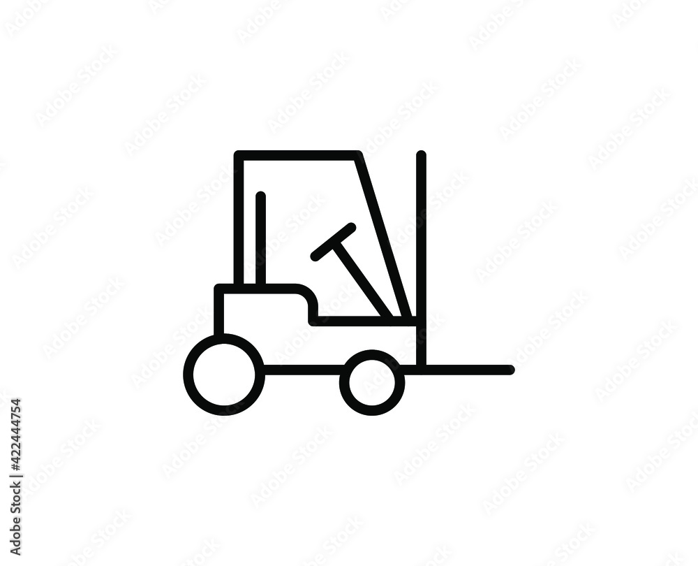 Forklift flat icon. Single high quality outline symbol for web design or mobile app. Forklift thin line signs for design logo, visit card, etc. Outline pictogram EPS10 Forklift flat icon. Single high quality outline symbol for web design or mobile app. Forklift thin line signs for design logo, visit card, etc. Outline pictogram EPS10