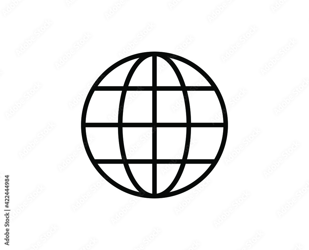 Globe line icon. Vector symbol in trendy flat style on white background. Web sing for design. Globe line icon. Vector symbol in trendy flat style on white background. Web sing for design.