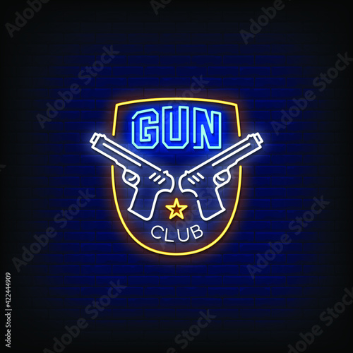 Gun Club Logo Neon Signs