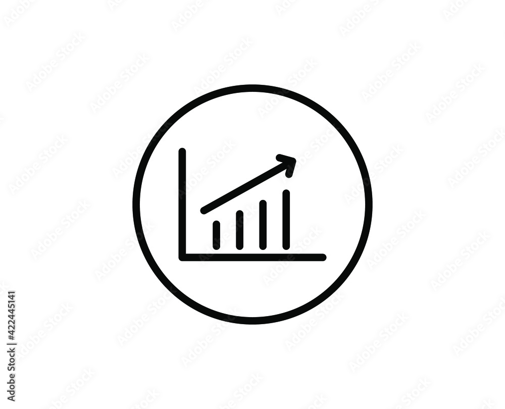 Growth line icon. Vector symbol in trendy flat style on white background. Growth sing for design. Growth line icon. Vector symbol in trendy flat style on white background. Growth sing for design.