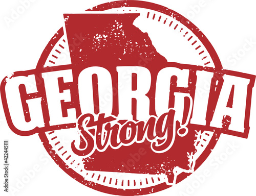 Georgia State Strong Vintage Style Stamp