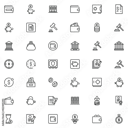 Tax icon set. Collection of high quality outline web pictograms in modern flat style. Black Tax symbol for web design and mobile app on white background. Line logo EPS10
