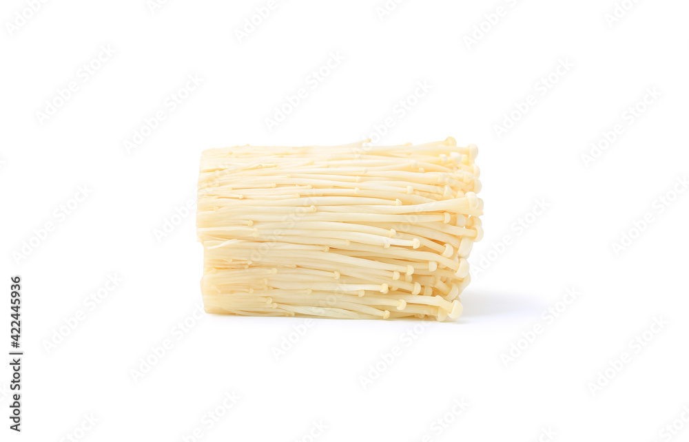 Enoki mushrooms isolated on white background Enoki mushrooms isolated on white background