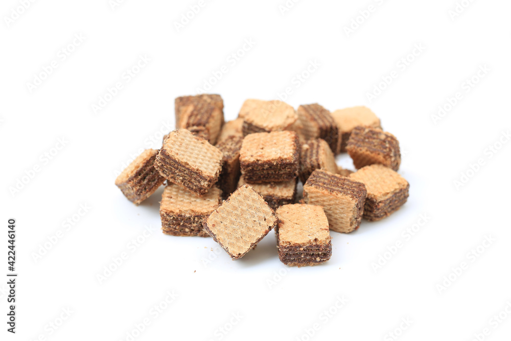 Chocolate wafers isolated on white background Chocolate wafers isolated on white background