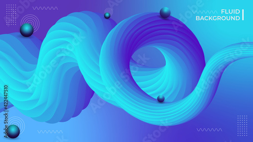 abstract blue wave circle light shine unique background