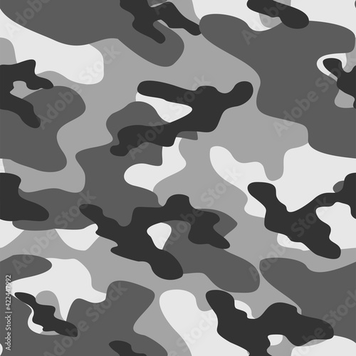 grey military camouflage. vector seamless print. army camouflage for clothing or printing