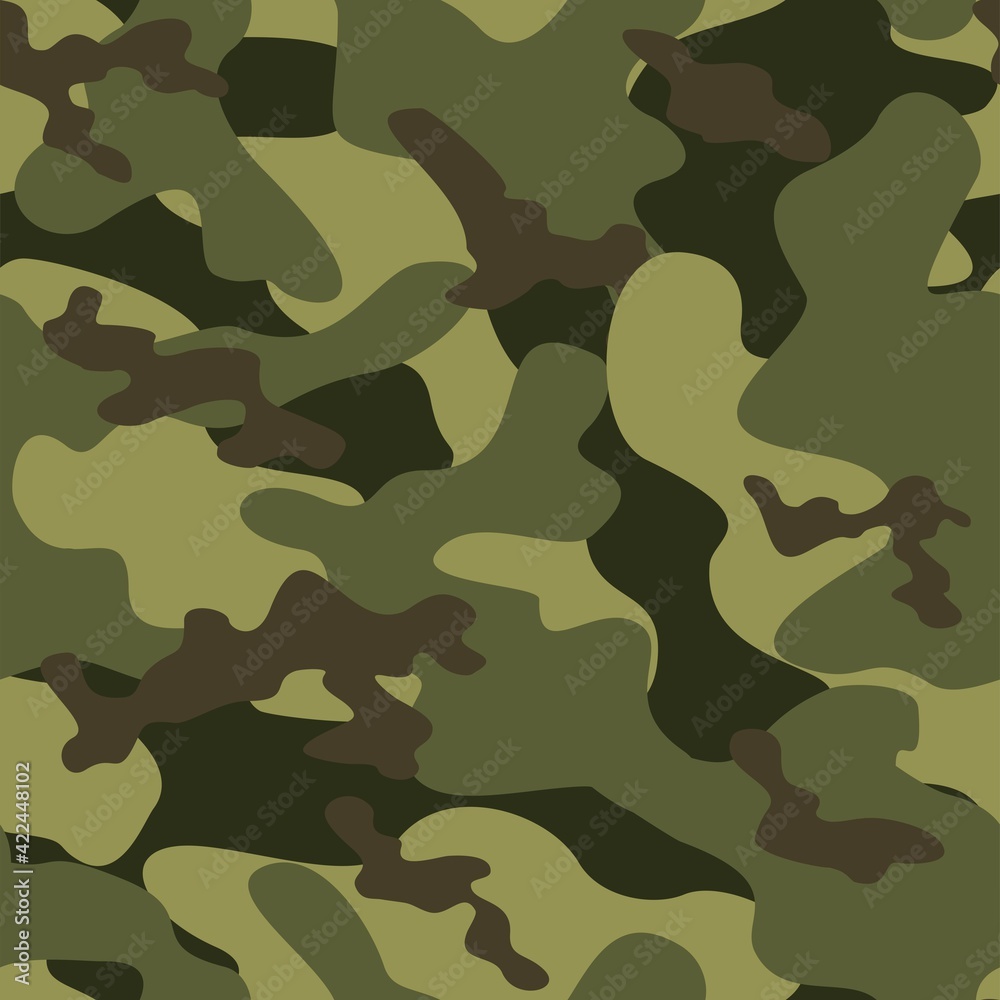 Naklejka premium green military camouflage vector seamless pattern