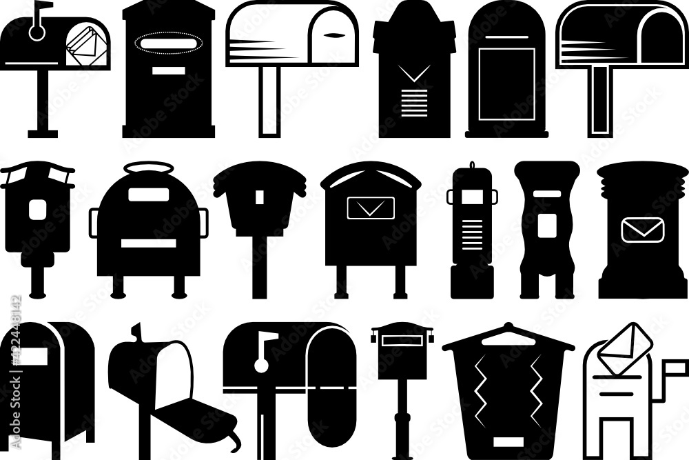 Mailbox SVG Cut Files Opened Mailbox Silhouette Bundle Letter Box