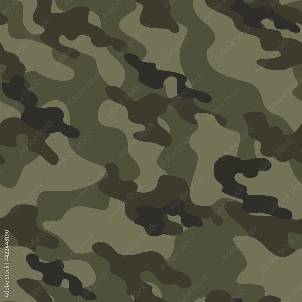 Fototapeta premium Army camo texture repeat print vector textile background.