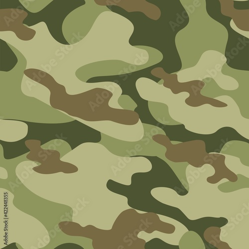 green military camouflage vector seamless pattern