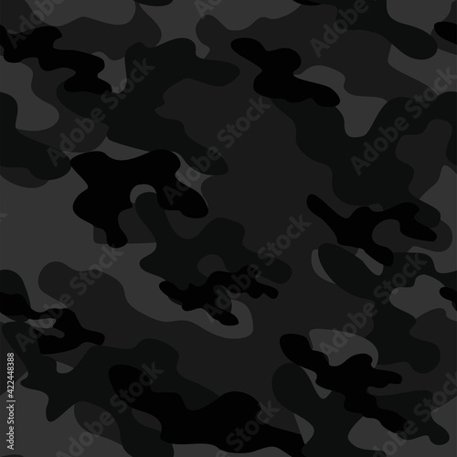 dark military camouflage vector seamless pattern