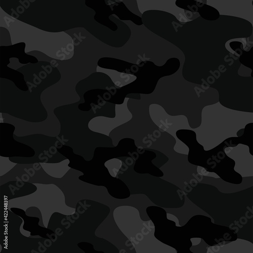 dark military camouflage vector seamless pattern