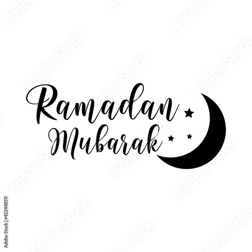 Ramadan mubarak. lettering art for poster, greeting card, t-shirt, etc. Editable stroke. Design template vector