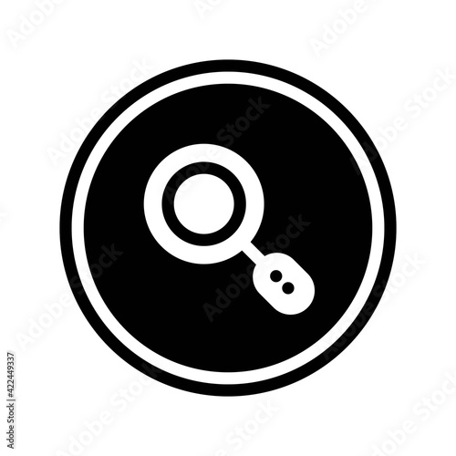 Icon Find Glass With Style Circular Glyph