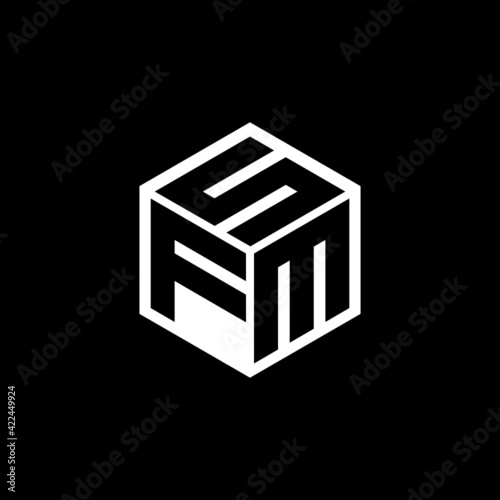 FMS letter logo design with black background in illustrator, cube logo, vector logo, modern alphabet font overlap style. calligraphy designs for logo, Poster, Invitation, etc.
