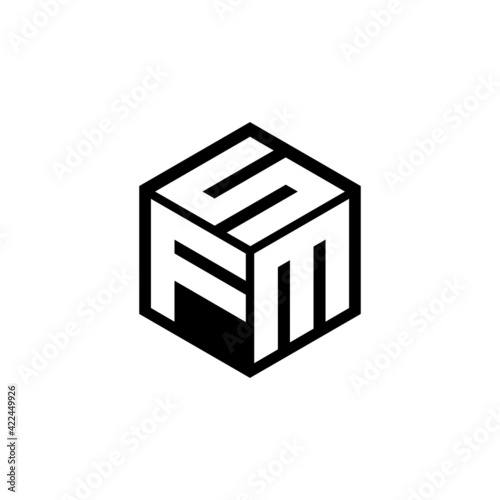 FMS letter logo design with white background in illustrator, cube logo, vector logo, modern alphabet font overlap style. calligraphy designs for logo, Poster, Invitation, etc.
