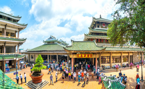 Tourists visit Chua Xu temple to pray for peace for everyone in the full moon of the first lunar month. This place female saint shrine worship in An Giang, Vietnam