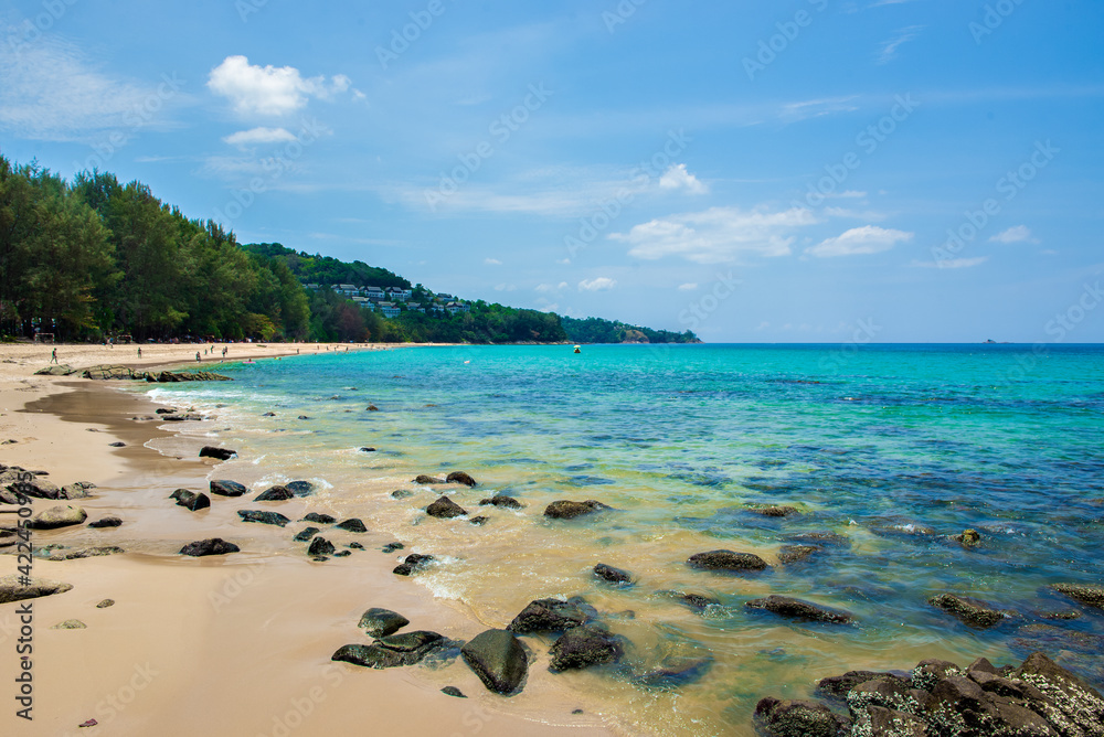Scenic view of Nai Thon Beach Seascape in Summer, Phuket, Thailand