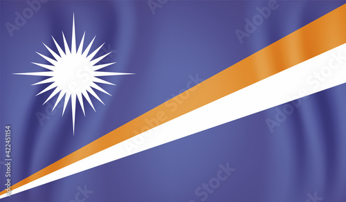 Marshall Islands flag with the effect of crumpled paper and grunge