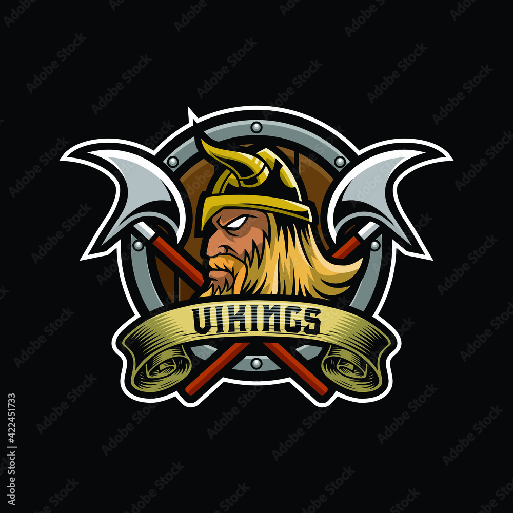 Fototapeta premium Vikings mascot logo design illustration
