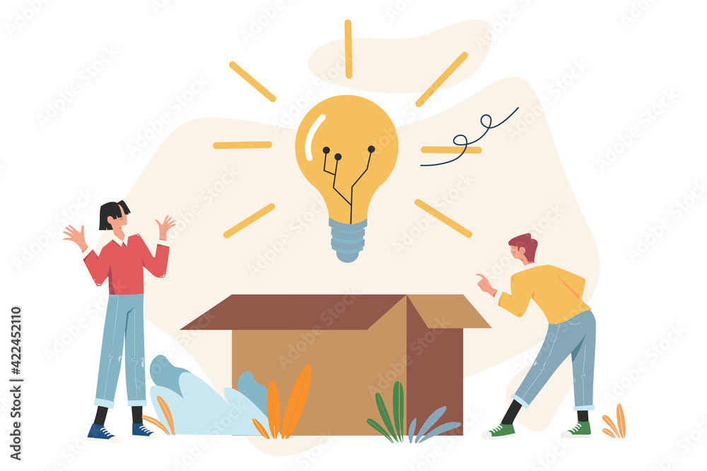 People brainstorming fill the idea in the form of light bulb People brainstorming fill the idea in the form of light bulb