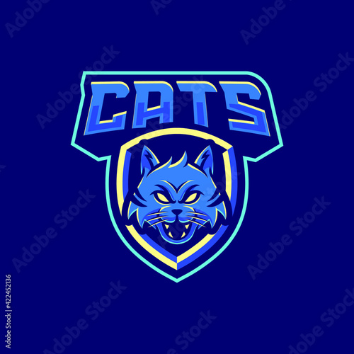 Cats mascot logo illustration