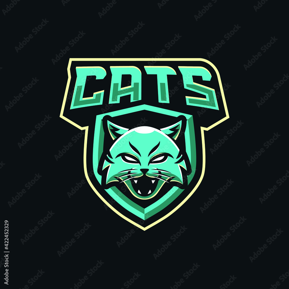 Cats mascot logo illustration Stock Vector | Adobe Stock