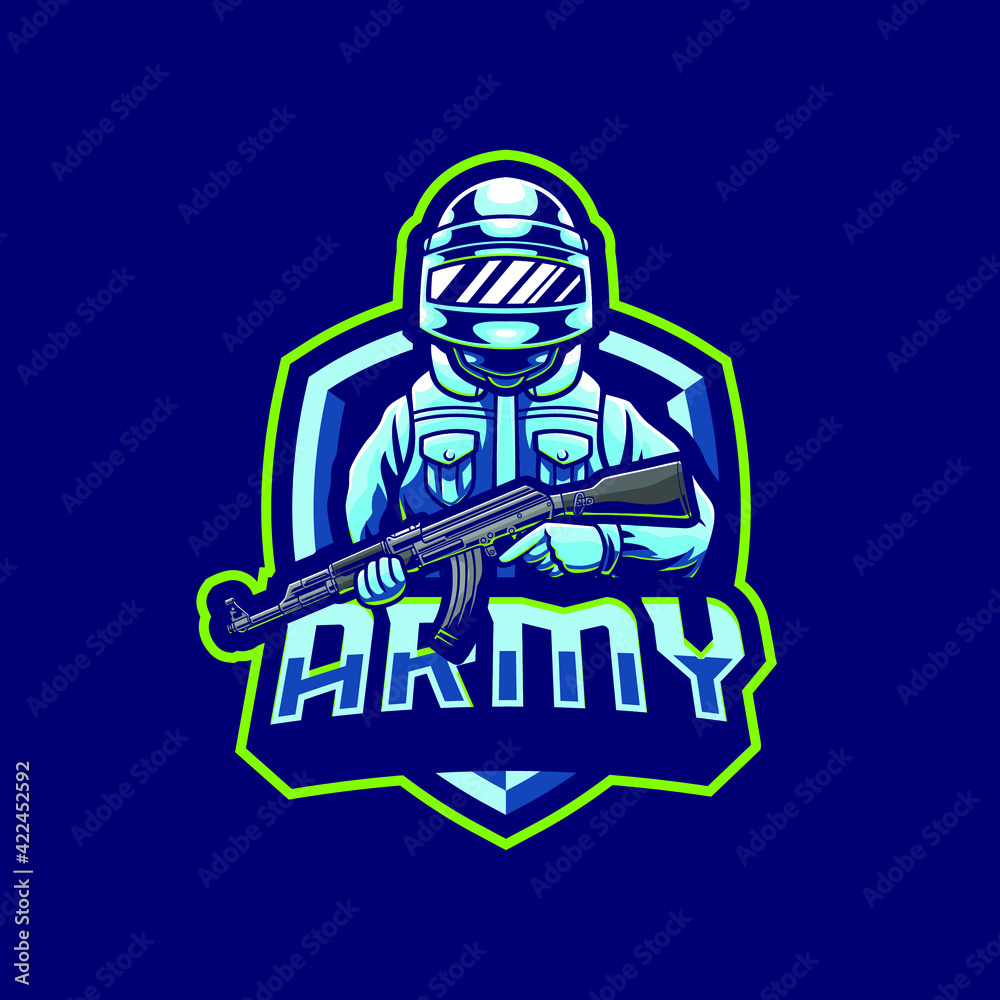 Army mascot logo design illustration Army mascot logo design illustration
