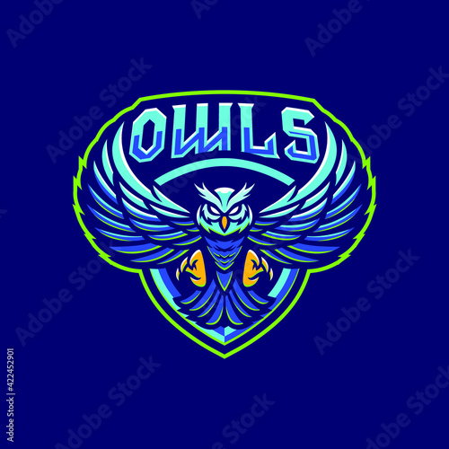 Owl mascot logo design illustration