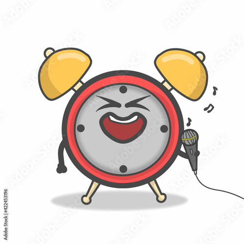 Cute clock character vector template design illustration