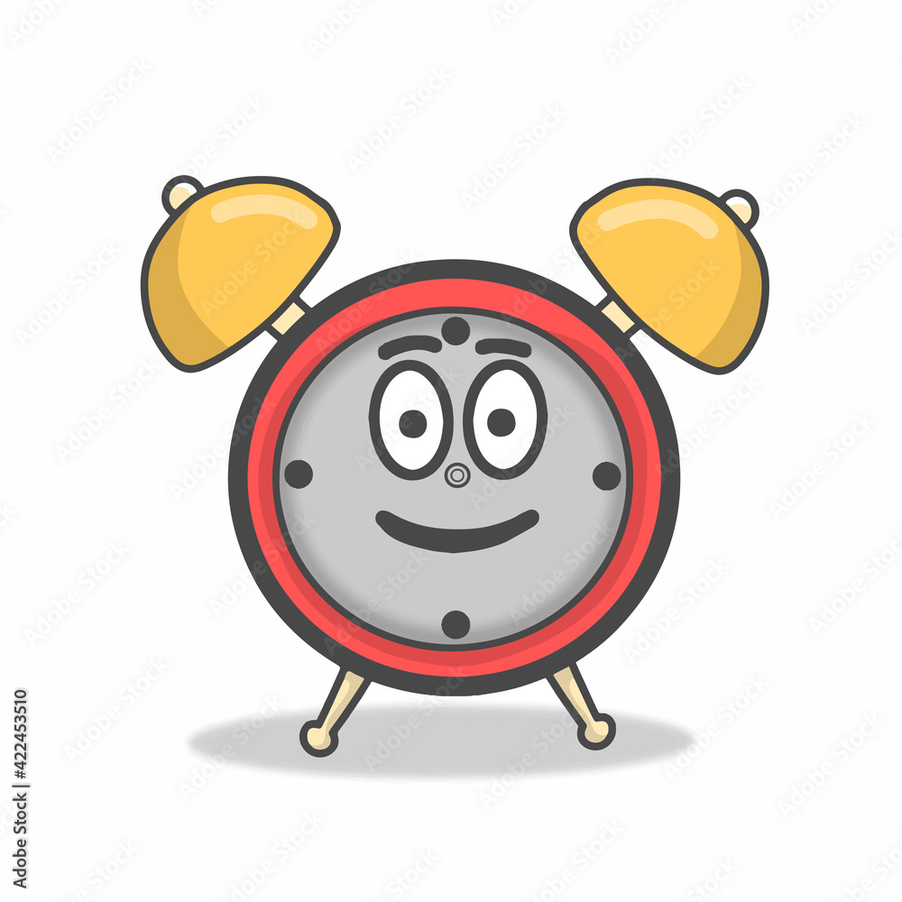 Cute clock character vector template design illustration Cute clock character vector template design illustration