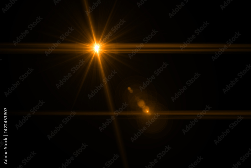 lens flare effect Golden sun light lens flare effect Golden sun light