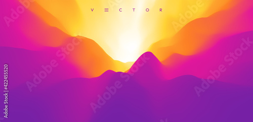 Abstract background with dynamic effect. Trendy gradients. 3D vector Illustration for advertising, marketing or presentation.