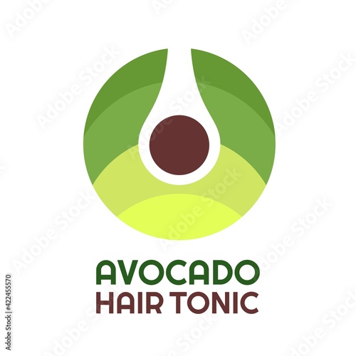 Avocado Fruit Hair Nutrition nature logo concept design illustration