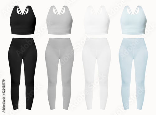 фотографія Women&rsquo;s basic sportswear set with bras and leggings studio shoot