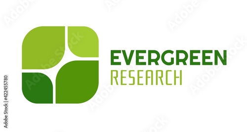 Evergreen Research Nature chlorophyll leaf logo concept design illustration