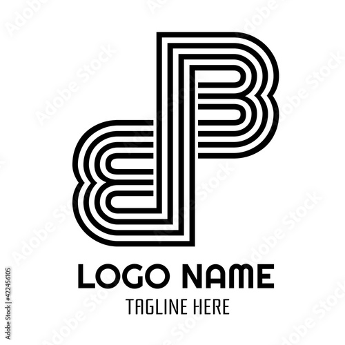 Letter double B Word Modern Monogram icon logo concept design illustration