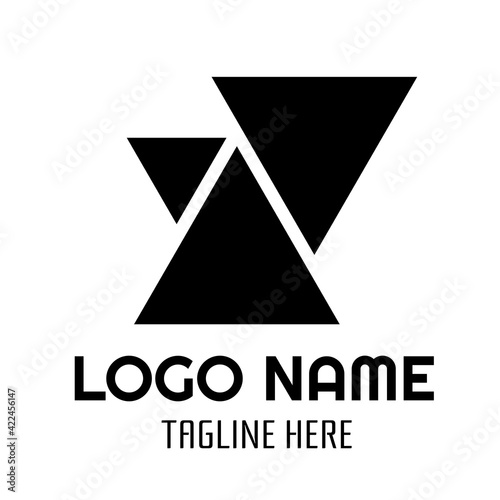 triple Triangle Icon Abstract Monogram logo concept design illustration