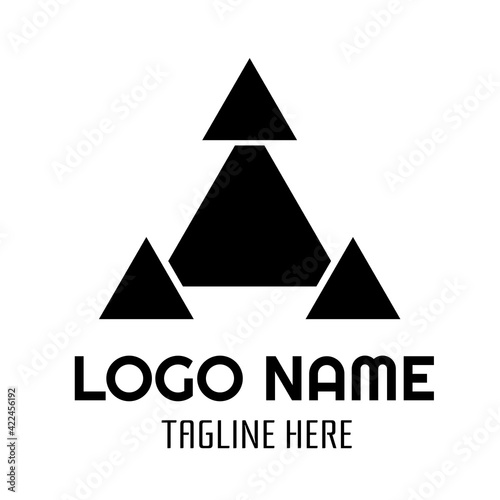 quad four Triangle icon Abstract Monogram logo concept design illustration