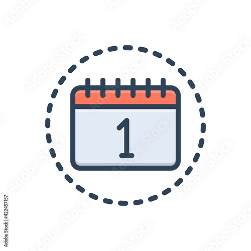 Color illustration icon for attend