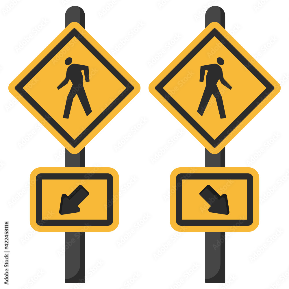 Pedestrian direction boards flat editable vector
Pedestrian direction boards flat editable vector