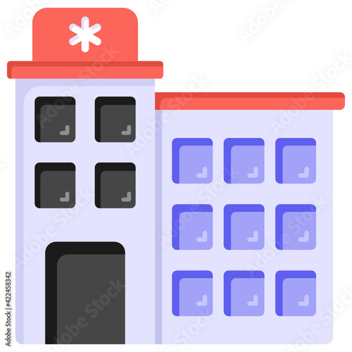 
A flat trendy and editable vector design of hospital 


