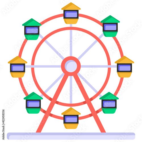 
Skywheel in flat trendy style icon 

