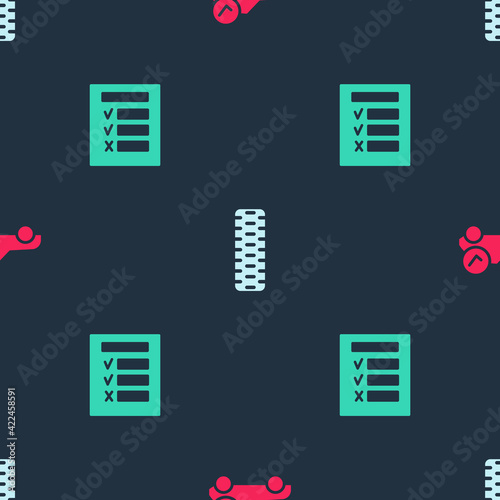 Set Auto service check automotive, Car tire wheel and inspection on seamless pattern. Vector